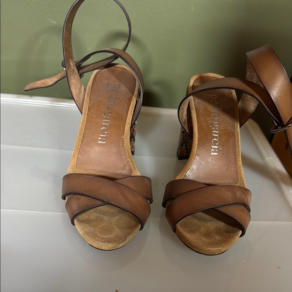 Pedro Garcia Brown Leather Women's Sandals